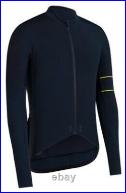 Rapha PRO TEAM Long Sleeve Thermal Jersey Dark Navy Chartreuse BNWT Size M
