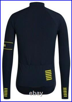 Rapha PRO TEAM Long Sleeve Thermal Jersey Dark Navy Chartreuse BNWT Size M