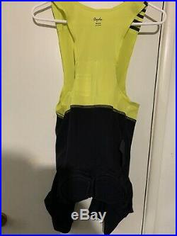 Rapha Pro Team II Mens Long Medium M Cycling Bib Shorts Fluo Chartreuse Yellow