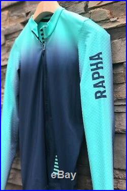 Rapha Pro Team Long Sleeve Aero Jersey Colourburn Turq/navy Med Pristine