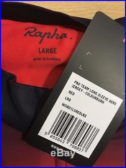 Rapha Pro Team Long Sleeve Colourburn Aero Jersey Red Large BNWT