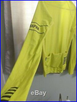 Rapha Pro Team Long Sleeve Thermal Jersey Colourburn Large Hi-Vis Yellow