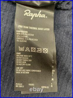 Rapha Pro Team Thermal Base Layer Long Sleeve Bnwt M Dark Navy Chartreuse Winter