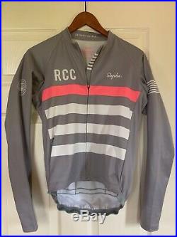 Rapha RCC Pro Team Training Jersey Long Sleeve Grey/White/Pink Medium