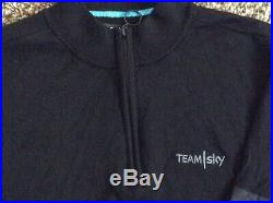 Rapha Team Sky Merino Wool 1/4 Zip Rider Issue Long Sleeve Cycling Jersey sz L