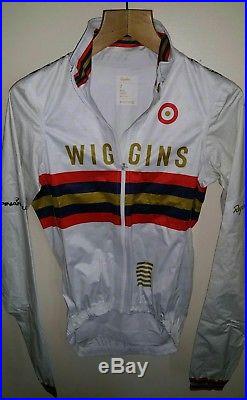 Rapha Team Wiggins Rain Jacket S White Long Sleeve, BNIB