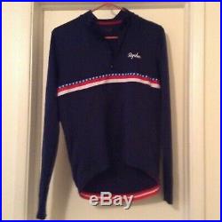 Rapha USA Navy Country SportsWool Long Sleeve Cycling Jersey Sz Large 9/10