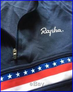 Rapha USA Sportswool Navy Blue Long Sleeve Country Cycling Jersey Brand New XL