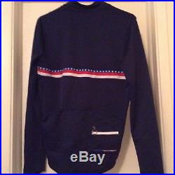 Rapha USA Sportswool Navy Blue Long Sleeve Country Cycling Jersey EUC Large