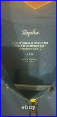 Rapha pro team long sleeve dark navy chartreuse cycling jersey new with tags lrg