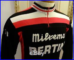Rare Vintage 1964 Milremo Bertin Long Sleeve Cycling Jersey France Medium