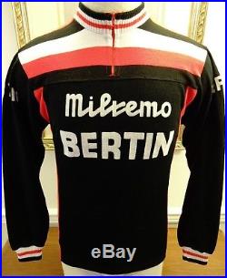Rare Vintage 1964 Milremo Bertin Long Sleeve Cycling Jersey France Medium