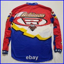 Rare Vintage Dyno Robinson Factory Racing BMX Jersey Medium Blue Red White