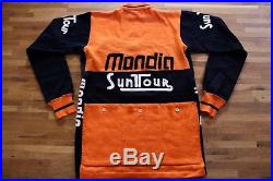 Rare! Vintage SUNTOUR mondia Sergal Wool Cycling Jersey Size 2 Long Sleeve