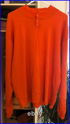 Rivendell Wooly Warm Cycling Jersey Merino Wool Orange Long Sleeve NICE