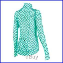 SHEBEEST CHILL FACTOR HOUNDSTOOTH LONG SLEEVE CYCLING JERSEY -in ISLAND (green)