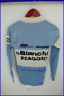 SMS SANTINI Bianchi Campagnolo Piaggio wool acrylic long sleeve jersey 2 1980's