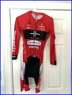 Safetti Cycling Skinsuit Mens Medium TT Aero Skin Suit Red Long Sleeve