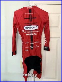 Safetti Cycling Skinsuit Mens Medium TT Aero Skin Suit Red Long Sleeve