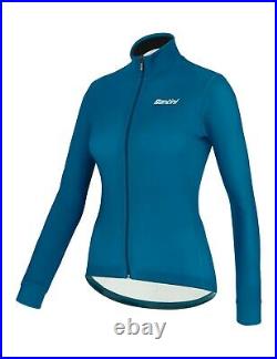 Santini Color Womens Long Sleeve Cycling Jersey in Teal Size XS Made in Italy