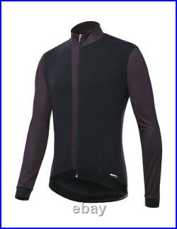 Santini Origine Mens Long Sleeve Cycling Jersey in Bordeaux-Made in Italy Size L
