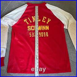Schwinn Jersey Old School BMX Tinley OG 80s Vented Elbow Pad Red Long Sleeve VTG