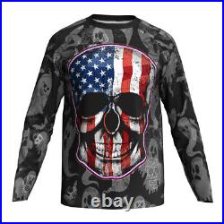 Skull Jersey Motocross USA Flag Jacket Cycle Mountain Bike Shirt Outdoor Clothes