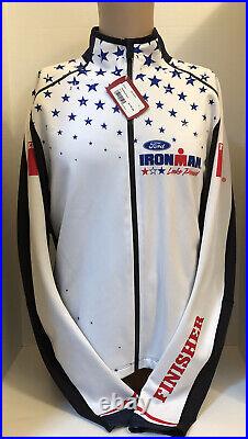 Sugoi Ironman Mens XLTG Long-sleeve White Red And Blue Cycling Jersey