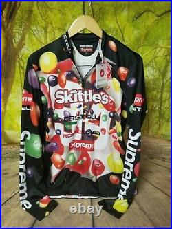Supreme Mens Castelli skittles Cycle Jersey Full Zip XL 100%Polyester New