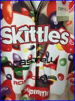 Supreme Mens Castelli skittles Cycle Jersey Full Zip XL 100%Polyester New