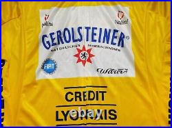 TOUR DE FRANCE 2004 Gerolsteiner Yellow Shirt Podium Jersey Cycling Race Issue L