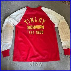 Tinley Schwinn Jersey Old School BMX OG 80s Vented Elbow Pad Red Long Sleeve VTG