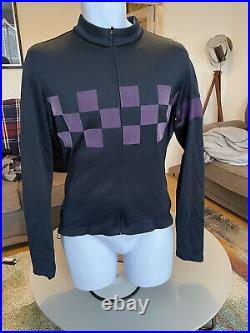Used Dark Blue Purple Rapha Long Sleeve Classic Check Cycling Jersey Large Mint