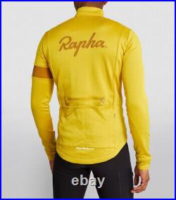 Used Gold Rapha Classic Winter Long Sleeve Cycling Jersey Jacket Large Merino