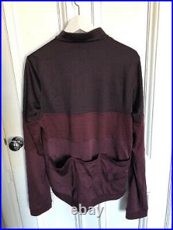 Used Maroon Rapha Long Sleeve Tricolour Classic Long Sleeve Cycling Jersey 2xl