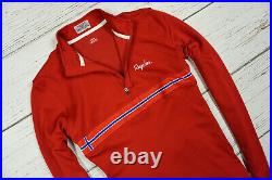 Used Red Norway Rapha Classic Long Sleeve Country Cycling Jersey Medium