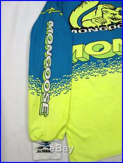 VTG Aussie Mongoose BMX Cycling Jersey Shirt Neon Long Sleeve XL