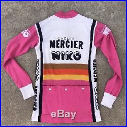 VTG Original Miko Mercier Cycles Wool Jersey Long Sleeve Italy Rare 1970s Racing