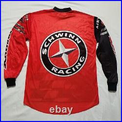 Vintage 1990's M&M Sports Schwinn Racing BMX Jersey Large Black Red HTF