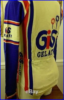 Vintage 80's Gis Gelati Colnago Wool Long Sleeve Cycling Jersey Italy M