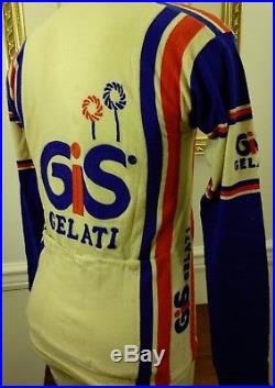 Vintage 80's Gis Gelati Colnago Wool Long Sleeve Cycling Jersey Italy M