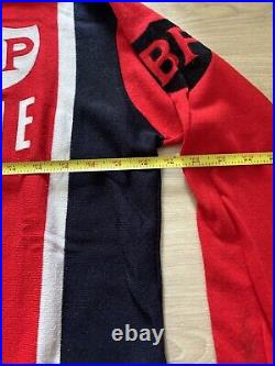 Vintage Decca Lejeune Cycling Wool Red Racing Jersey Sz 4 Made in Belguim
