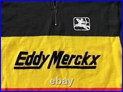 Vintage Giordana Eddy Merckx Wool Blend Flocked Long Sleeve Cycling Jersey Sz 4