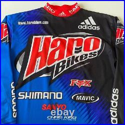 Vintage Haro Bikes Adidas Fox Shimano BMX Freestyle Cycling Long Sleeve Jersey