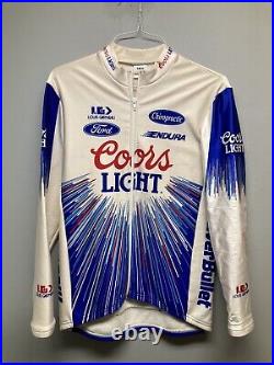 Vintage Louis Garneau Coors Light Bicycling Full Zip Cycling Jacket Jersey Med