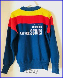 Vintage Merckx Patrick Schils Santini Wool Cycling Jersey, 6, Large, Long Sleeve