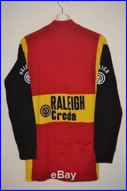 Vintage Raleigh Creda Long Sleeve Acrylic Cycling Jersey Mens Size 6