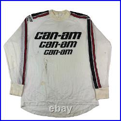 Vtg 80s Can Am USA Mens Long Sleeve Motocross Jersey Shirt 3 Stripe Large