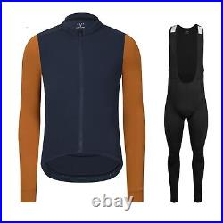 Winter Thermal Men Long Sleeve Cycling Jersey Bib Pants Uniform Set