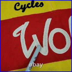 Woolistic Wolf Cycling Jersey Wool US MENS MEDIUM Cycles Bienne Rare